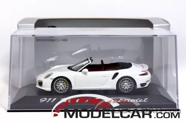 Minichamps Porsche 911 991 Turbo S convertible white dealer edition 1:43 WAP0203110E