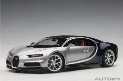 AUTOart Bugatti Chiron Argent Silver Atlantic Blue 2017 70992