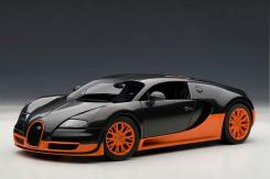 AUTOart Bugatti Veyron Super Sport Carbon Black with Orange Side Skirts 70936