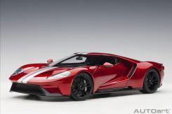 AUTOart Ford GT 2017 Liquid Red with Silver Stripes 72943