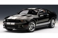 AUTOart Ford Mustang 5 GT500 2010 Black with Silver Stripes 72918
