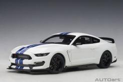 AUTOart Ford Mustang 6 Shelby GT-350R Oxford White with Lightning Blue Stripes 72931