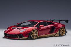 AUTOart Liberty Walk LB-Works Lamborghini Aventador Limited Edition Hyper Red with Gold accents 79182