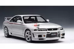 AUTOart Nissan Skyline GT-R R-Tune R33 Silver with Stripes 77326