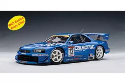 AUTOart Nissan Skyline GT-R R34 2002 JGTC Calsonic 12 Commemorative Edition with Kazuyoshi Hoshino Driver Figure and Display Case 80284