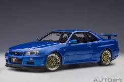 AUTOart Nissan Skyline GT-R R34 V-Spec II with BBS LM wheels Bayside Blue 77409