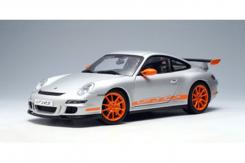 AUTOart Porsche 911 997 GT3 RS Silver with Orange Stripes 77993