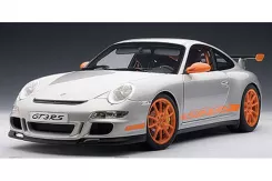 AUTOart Porsche 911 GT3 RS 997 2006 Silver with Orange Stripes 12119