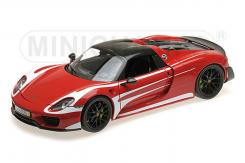 Minichamps Porsche 918 Spyder 2013 with Weissach Package red with white stripes 110062442