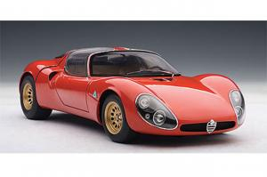 Autoart Alfa Romeo 33 Stradale Prototype أحمر